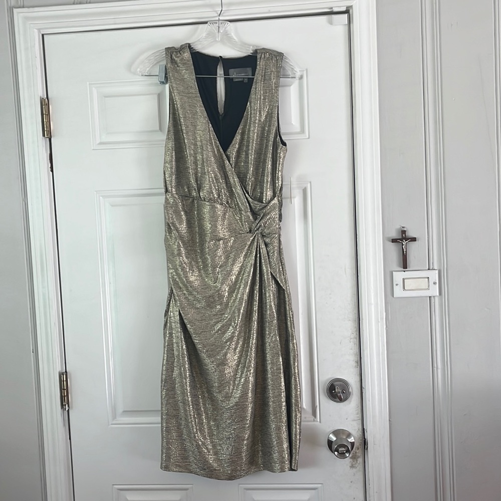 Gold Anthropologie dress